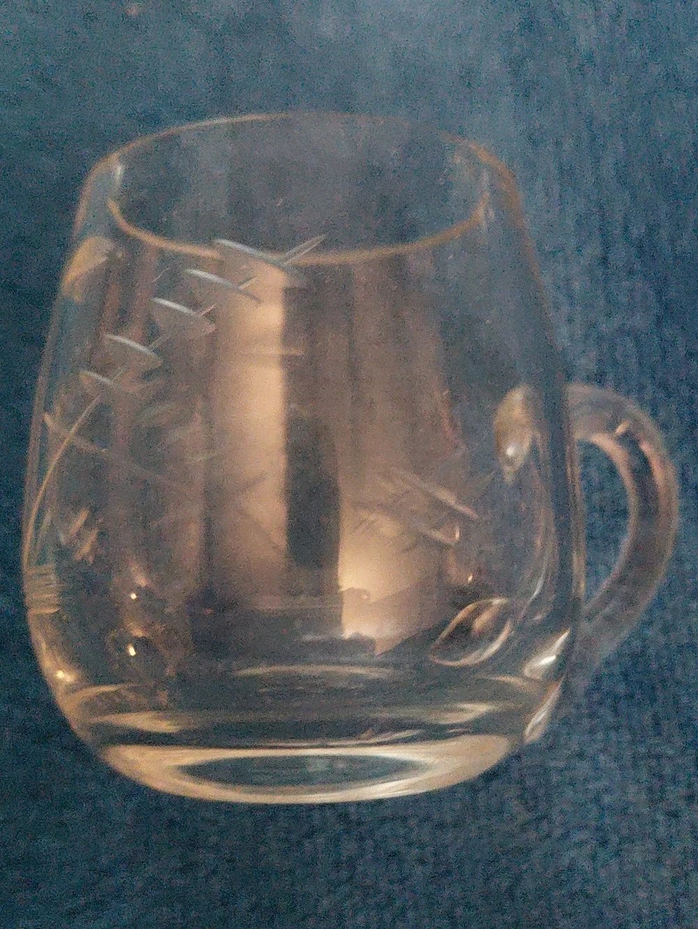 Demitasse Etched Clear Glass Espresso  Cups - Set of 6